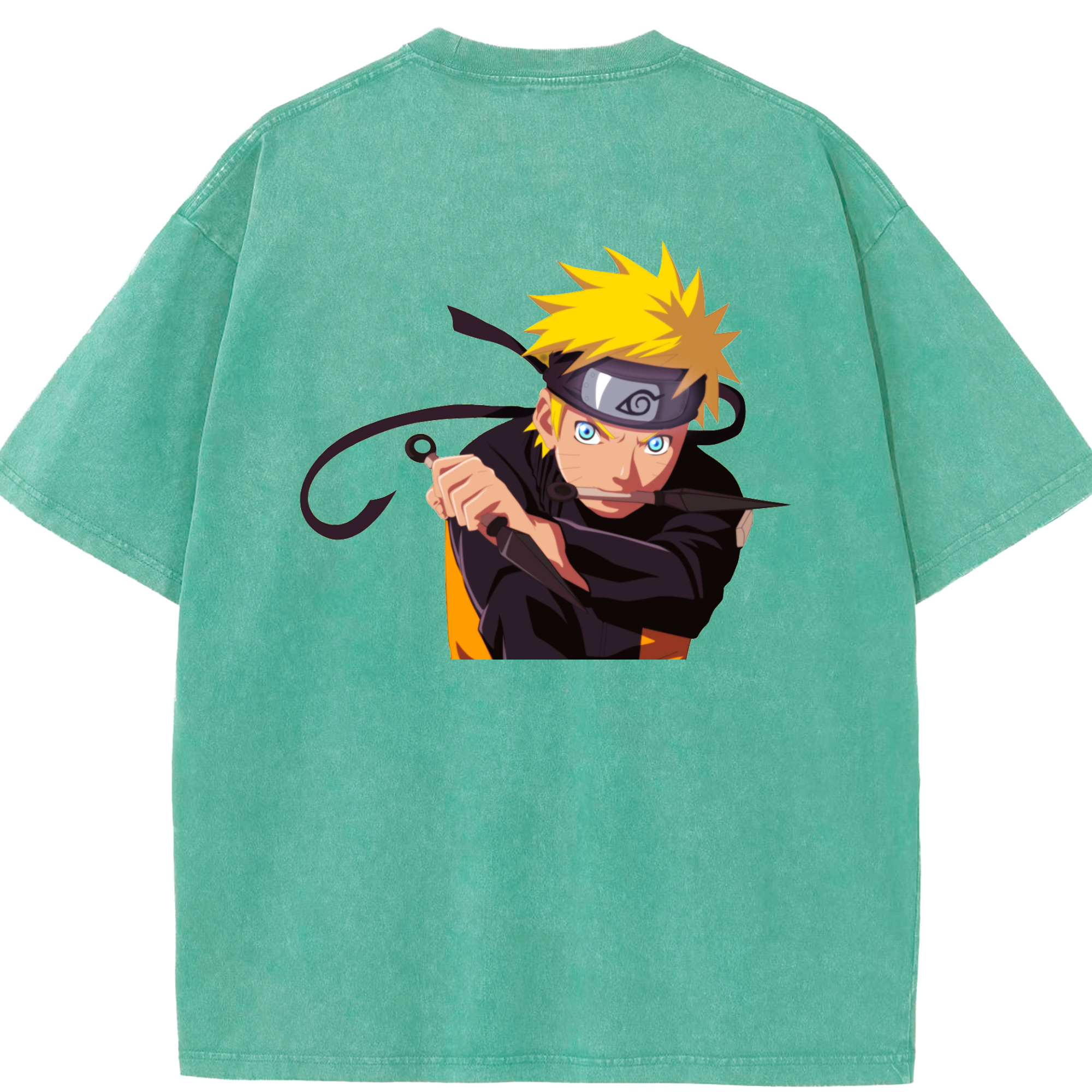 （画像用） NARUTO -ナルト- うずまき ナルト Uzumaki Naruto 綿100% ヴィンテージ風 半袖Tシャツ（背面プリント）
